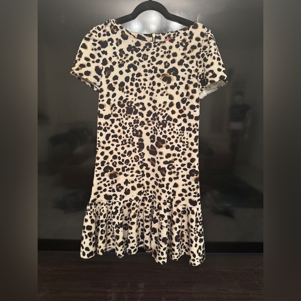 Betsey Johnson Black and White Ruffled A-line Dress